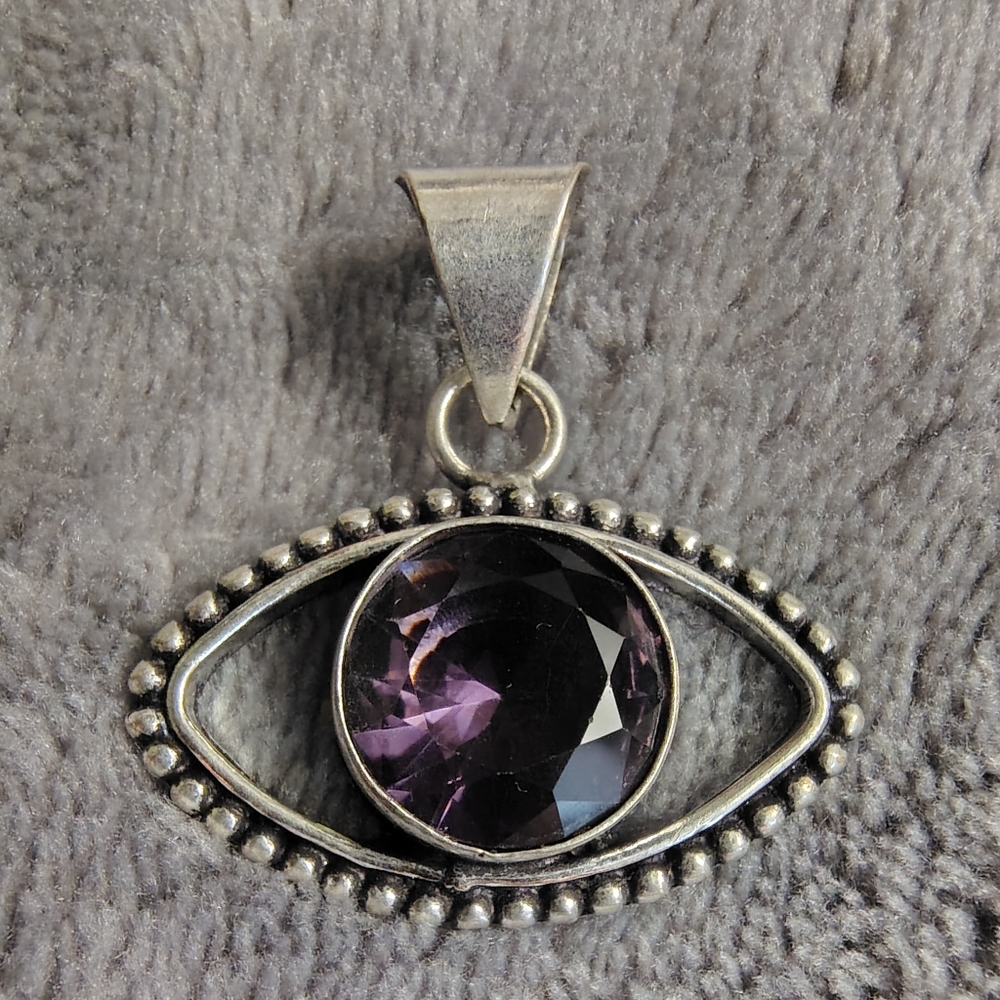 Amethyst Evil Eye Pendant
